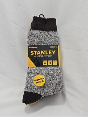 NWT Stanley Men's 4 Pack Cushioned Insulated Boot Crew Socks Brown Tan